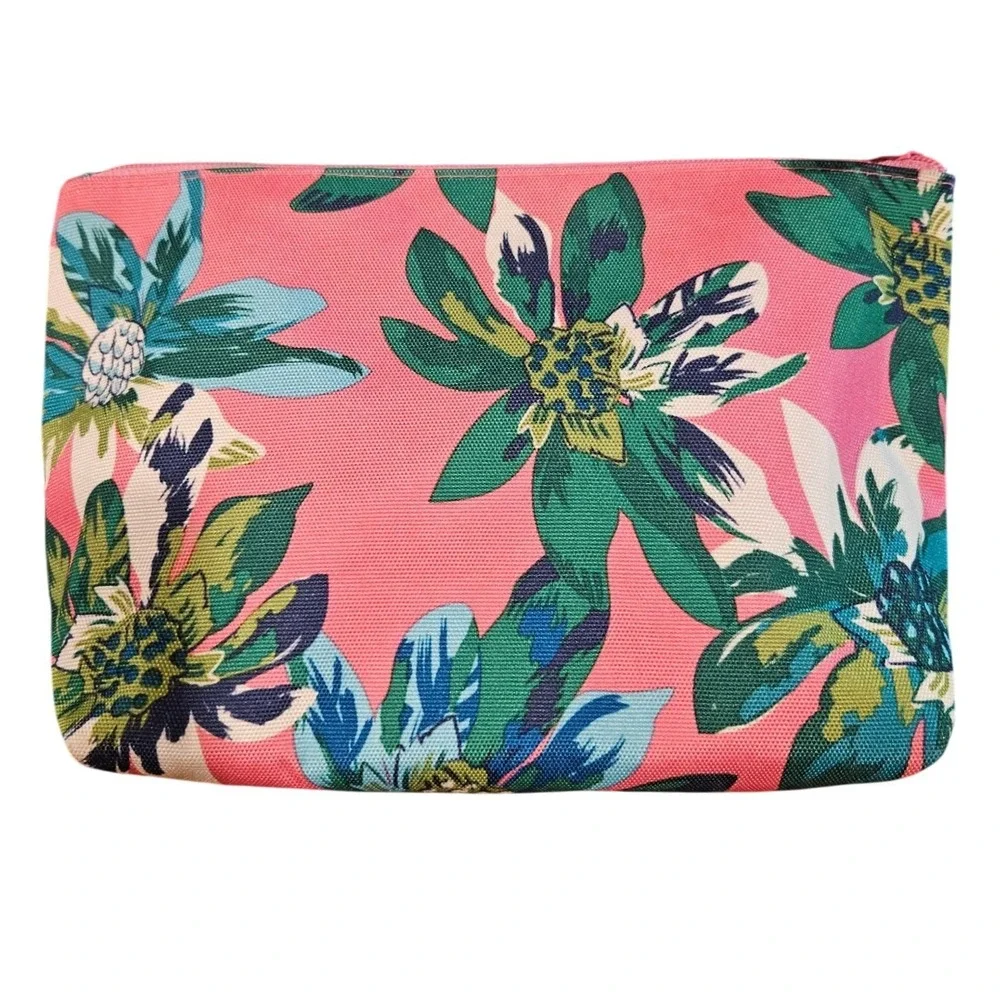 Vera Bradley Floral Cosmetic Makeup Bag Travel Toiletry Pouch‎